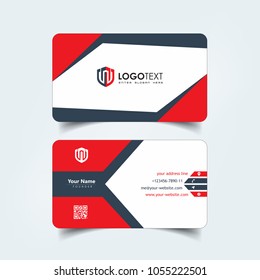 Simple Elegant Business Card Templates with Red Pieces Styles, Identity Card Templates