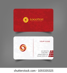 Simple Elegant Business Card Templates with Red Stain Styles, Identity Card Templates