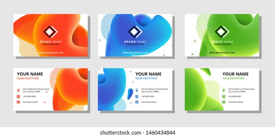 Simple Elegant Business Card Templates with Liquid Styles, Identity Card Templates. modern geometric abstract fluid banner