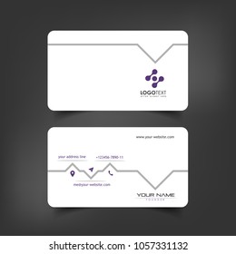 Simple Elegant Business Card Vector Templates with Pulse Styles, Clean Identity Card Templates