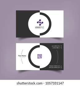 Simple Elegant Business Card Vector Templates with Black Arch Styles, Clean Identity Card Templates