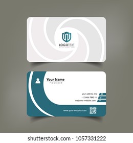 Simple Elegant Business Card Vector Templates with Whirlwind Styles, Clean Identity Card Templates