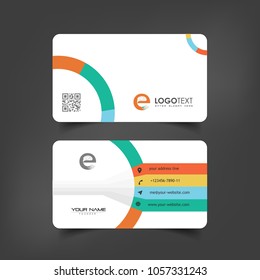 Simple Elegant Business Card Vector Templates with Spectrum Styles, Clean Identity Card Templates