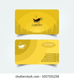 Simple Elegant Business Card Vector Templates with Pine Shadows Styles, Clean Identity Card Templates