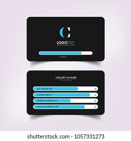 Simple Elegant Business Card Vector Templates with Loading Page Styles, Clean Identity Card Templates