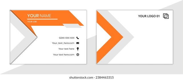 Simple and elegant business card vector design orange color
