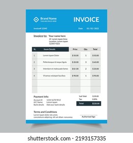 Simple and Elegant Business Invoice Template Design.