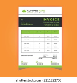 Plantilla de factura comercial simple y elegante
