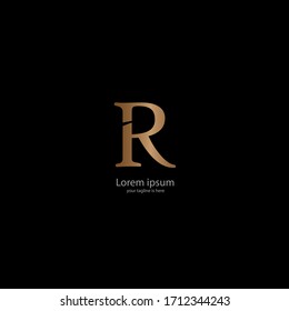 the simple elegant business logo of letter R