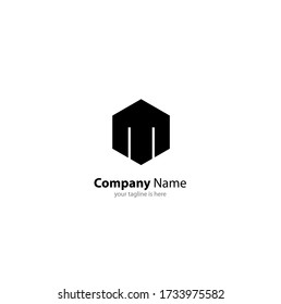 simple elegant business logo of letter M with white background