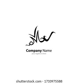 simple elegant business logo of letter M with white background