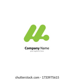 sencillo y elegante logotipo de la letra M con fondo blanco