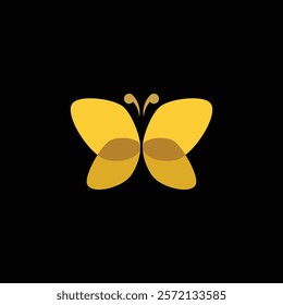 A simple, elegant butterfly design with a gradient of yellow and gold.