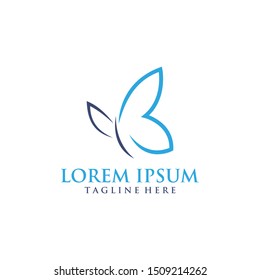 simple and elegant butterfly logo from the line
