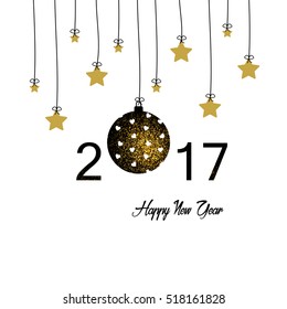Simple and elegant card for New Year 2017