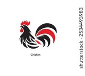 Simple and elegant chicken designs vector logo, chicken logo vector on white background