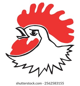 Simple and elegant chicken designs vector logo, chicken logo vector on white background. rooster's beak icon