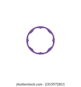 Simple Elegant Circle Flower Logo Design Vector