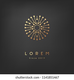 Simple elegant circle ornament logo for branding identity. Vector image.