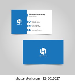 Simple elegant clean business card design. Business card ready print template Vector illustration