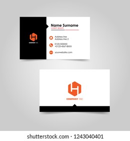 Simple Elegant Clean Business Card design. Business card ready print template. vector Illustration