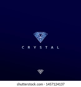 simple, elegant and clean crystal or diamond logo design vector icon illustration inspiration