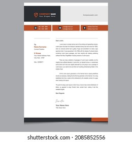 Simple elegant clean modern letterhead template. Abstract professional fresh minimal creative corporate business letterhead design.
