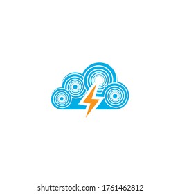 Simple elegant cloud logo for branding identity. Vector image.