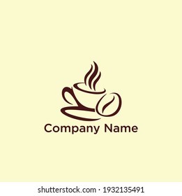 The simple and elegant coffee cup design concept is suitable for your business
