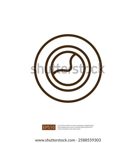 Simple, Elegant Coffee Line Icon Design Featuring a Circular Approach with Minimalist Elements in Neutral Tone Perfect for Beverage Branding and Marketing