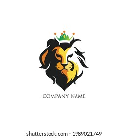 A simple and elegant concept of The king of the jungle vector