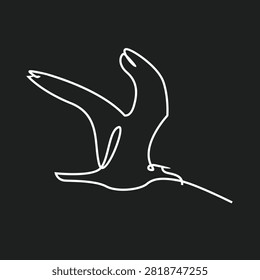 A simple and elegant continuous line art illustration of a bird in flight, perfect for modern design and nature concepts.