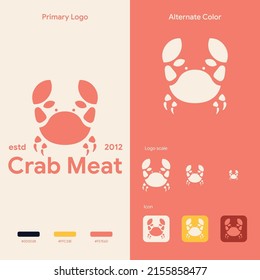 simple and elegant crab logo concept