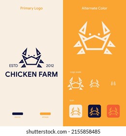 concepto de logotipo de cangrejo simple y elegante