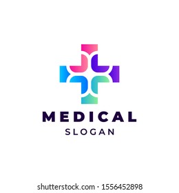 Simple and elegant cross medical shape illustration for logo template design.