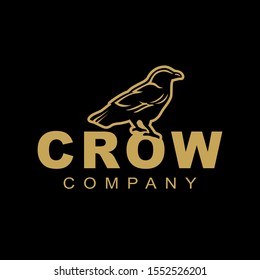 Simple Elegant Crow or Raven Logo for Business or Company in Vector