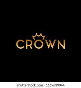 Simple and elegant crown logo design template vector