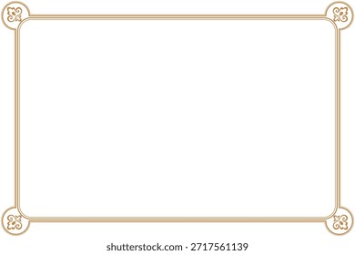 Borda de vetor dourado simples e elegante da moldura curvada da linha. 31