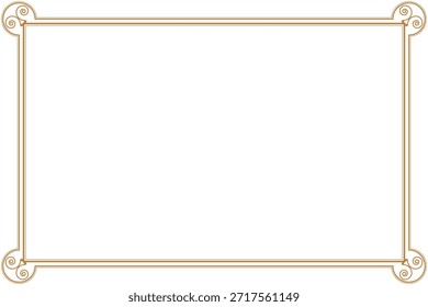 Borda de vetor dourado simples e elegante da moldura curvada da linha. 29º