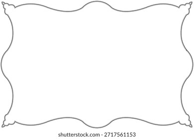 Borda de vetor preta de quadro de linha curva simples e elegante. 20.