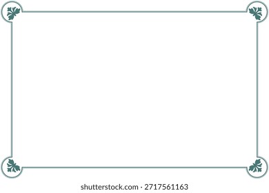 Borde de Vector verde elegante simple del marco de línea curvada. 30