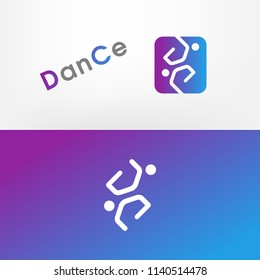 Simple elegant dance logo/sign. Vector image.
