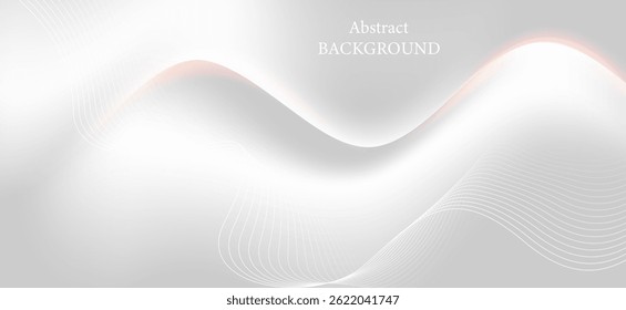 A simple and elegant design background using white and light tones with wavy curved lines that create a soft and slightly moving look.
