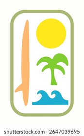 simple elegant design for summer time and surfing lovers for print and t shirt