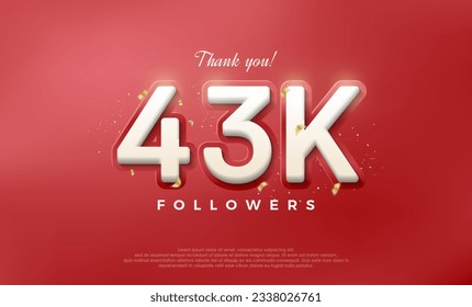 Simple and elegant design for a thank you 43k followers.