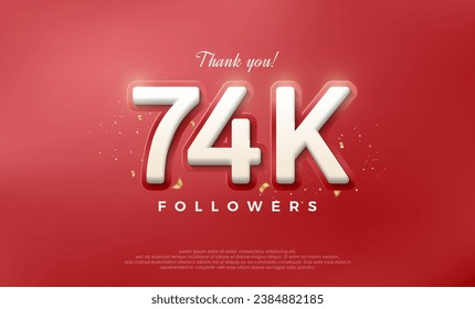 Diseño sencillo y elegante para agradecer a 74 mil seguidores.