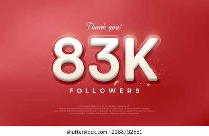 Simple and elegant design for a thank you 83k followers.