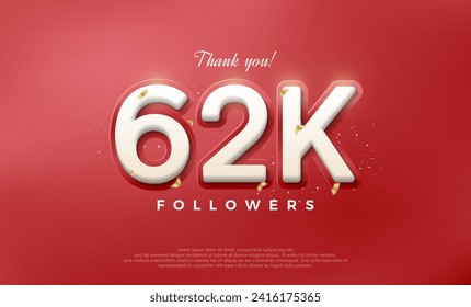 Simple and elegant design for a thank you 62k followers.