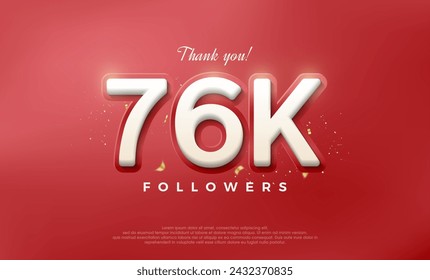 Simple and elegant design for a thank you 76k followers.