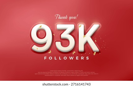 Diseño simple y elegante para un agradecimiento 93k seguidores.